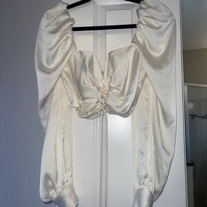 Mable | Ivory Blouse Crop Top